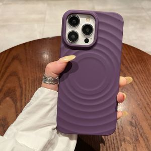 Magnetic Ripple Silicone Phone Case For MagSafe iPhone 17 Air 16 Plus 15 14 13 12 11 Pro Max X XS XR Shockproof Matte Soft Cover