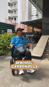 MOBOT SG OFFICIAL | MWHEEL Carbon Plus Motorised Electric Wheelchair | 15.5kg | Airline-friendly | LTA Compliant