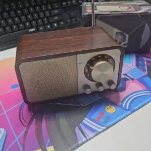 JY66 Bluetooth Speaker Retro Wooden High-Appearance Ins Portable Antenna Subwoofer Speaker Decorative Item