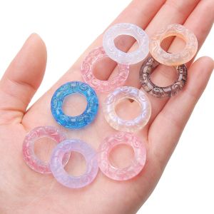 5ชิ้นลูกปัดรูขนาดใหญ่กลวงออกแหวนกลม25มมหลุมแก้วสเปเซอร์ลูกปัดสำหรับทำด้วยมือสร้อยข้อมือสร้อยคอต่างหูพวงกุญแจอุปกรณ์การทำเครื่องประดับหัตถกรรม DIY
