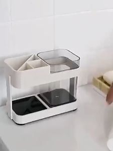 ที่วางยาสีฟัน เรียบง่ายที่แขวนแปรงสีฟัน ที่วางแปรงสีฟัน ชั้นวางของในห้องน้ำ แถมฟรีแก้วน้ำ