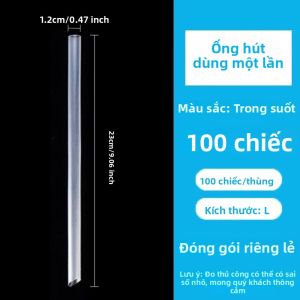 100 Ống Hút Trong Suốt Đóng Gói Riêng Dùng Một Lần Thích Hợp Cho Tiệc Tại Nhà Tiệc Cưới Sữa Nước Ép Sữa Lắc Cà Phê Nhiều Kích Cỡ