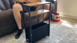 3 Layers Narrow Side Table with Fabric Basket Bedside Table Sofa Table End Tables Storage Rack Bathroom Shelf Organizer Small Spaces Magazine Rack for Living Room Bedroom Kitchen