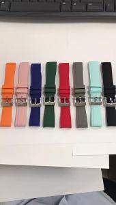 20mm 22mm Curved End Silicone Band for Omega X for Swatch Moonswatch Watchband for Seiko Sport Waterproof Wristband Rubber Strap