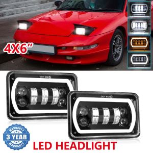 HAOLIDE 4X6 Inch Square LED Headlight Hi/Lo Beam for Wrangler Peterbilt Truck Buick Electra12V 24V Accessories off-road use