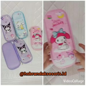 TEMPAT PENSIL RESLETING KARAKTER SANRIO / KOTAK PENSIL ANAK / PERALATAN SEKOLAH ANAK / PENCIL CASE / KOTAK PENSIL KUROMI / TEMPAT PENSIL LUCU / KTK7318