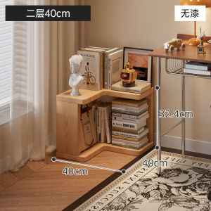 Solid Wood Corner Bookshelf Floor Mounted Wall Hugging 90 Degree Turn Simple Low Storage Cabinet L Shaped Home Furniture
