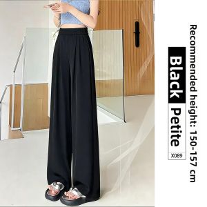 YAYANGREN | Black Light Silk Wide Leg Trousers