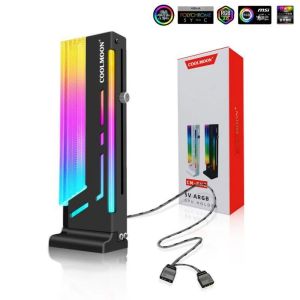 ขาตั้งการ์ดจอแบบปรับได้ วัสดุอลูมิเนียมอัลลอย สำหรับเคสคอมพิวเตอร์ รองรับการ์ดจอ พร้อมไฟ RGB ARGB Aura Sync 5V 3PIN