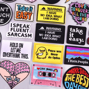 New Individuality Letter Embroidery Patch Iron On Patches For Clothing DIY Cartoon/Punk Letter Patches For Clothes Sew Stickers