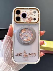 pinsai | Transparent Magnetic Stand Phone Case Compatible with iPhone All-inclusive Anti-fall