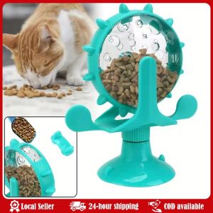 Interactive Treat Leaking Toy For Cat Small Dogs Slow Feeder Dispenser Puppy Funny Rotatable Wheel Improve IQ Kitten Accessories Cat Toy Treat Dispenser With Bell Funny Rotatable Wheel Slow Feeder Kitten Puppy Interactive Toys For Small Dogs Pet Accessori