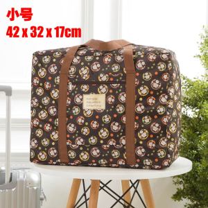 Love Orange Oxford Cloth Travel Buggy Bag Waterproof Folding Shopping Bag Handbag Large Capacity Organizing Folders Clothing Bag