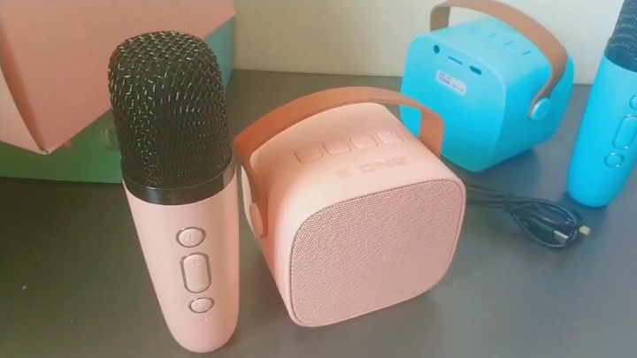 E ONE mini speaker karaoke bluetooth 2mic ori full bass portable ...