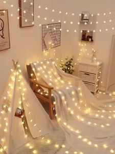 Christmas Led Light Battery Power Star Camping Atmosphere Light Waterproof Rentetan Cahaya