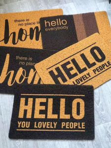 Chống Trơn Trượt Thảm Lối Vào Pvc Mô Phỏng Sợi Dừa Lụa Thảm Lót Chân Tròn Thảm Cửa Phòng Tắm Thảm Chùi Chân Lối Vào Nhà Phong Cách Châu Âu