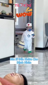 Bộ đồ chơi bác sĩ hộp thỏ cao cấp TILO KIDS cho bé trai và bé gái nhập vai làm bác sĩ nha sĩ y tá