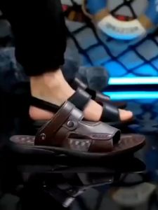 New Leather Slippers & Sandals for Men: Soft Bottom, Non-Slip & Korean Beach Shoes