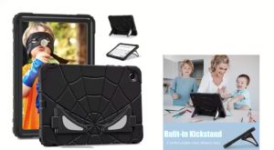 Kids Spider-Man Kickstand Silicone Case iPad A16 11th 2025 iPad 7 iPad8 iPad9 10.2 iPad5th iPad6th Air1 Air2 iPadPro 9.7 iPad10th Air5 Air4 10.9 iPad 11Pro 11inch Samsung A8 X200 X205 10.5inch