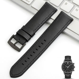 Dây Đeo Đồng Hồ Nam Armani AR1970 Dây Đeo Bằng Da Cao Su Màu Đen Dây Đeo Đồng Hồ Bằng Da Thật Dày Vừa Phải Phong Cách Trung Tính