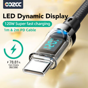OOZCC LCD Watt Display Cable Max 120W Super Fast Charging USB Type C Cable Data Transfer USB A to Lightning for IPhone14 Pro