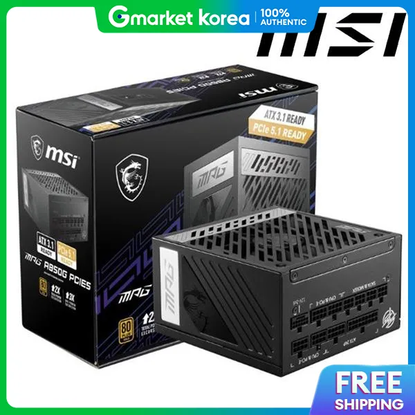 Msi 850W Power Supply Mpg A850G 80Plus Gold Full Modular Atx3.1