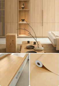 JIUYANG | Self-Adhesive Wood Texture Sticker Light Raw Wood Color Furniture and Wall Redecoration