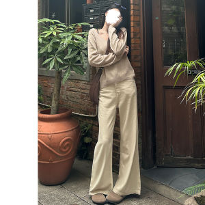 High Waist Bell Bottom Wide Leg Denim Jeans Womens Autumn 2024 New Style Slimming Trousers Fashionable Classic Blue Jeans