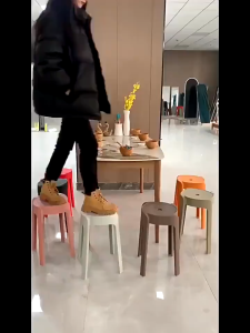 ⚡SG Delivery⚡Stackable Plastic Stool Chair/Round Stool/High Stool/ Nordic Minimalist/Modern Designer Chair Thickened