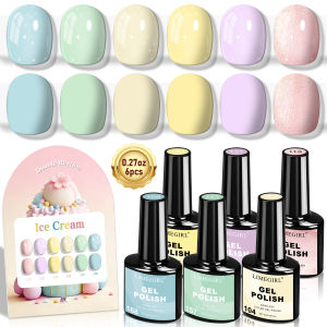 limegirl | LIMEGIRL 6pcs/set Gel Nail Polish Ice Cream Color Vernis Semi-Permanent UV Gel Nail Art Varn Nail Polish Gel kit