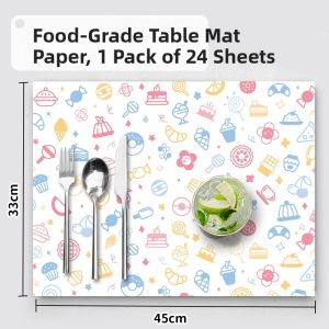 Food Grade Disposable Dining Mat Paper Plates for Home Use Children Outdoor Eating Picnic Waterproof Oil Resistant Baby