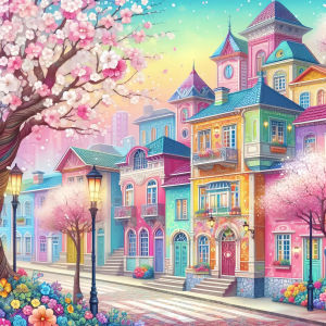 Acrylic Paint By Numbers Pink Scenery Painting By Numbers on Canvas Coloring By Number for Adults Paint Digital Art