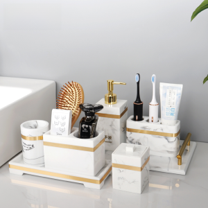 Luxury Electric Toothbrush Holder Bathroom Vanity Tray Storage Shelf European Style Matte Black White Bathroom Decor Accessories