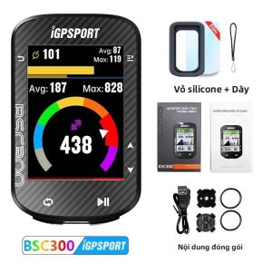 Máy Tính Xe Đạp Không Dây IGPSPORT BSC300 Định Vị GPS Cảm Biến Tốc Độ Và Cadence ANT+ Chống Nước IPX7 Màn Hình Màu 2.4 Inch