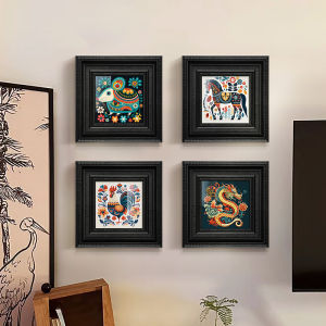 American Retro Decorative Art Painting Zodiac Animal Wall Picture Frame Living Room Dining Room Modern Decoration Chinese Style