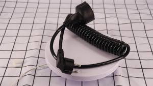 Cáp Nối Dài EU 2 Chân Đực Sang Cái Cái 2/3/5/8/10m Lò Xo PVC Dạng Ống Lồng Màu Đen 13A 220V-250V Cho Các Thiết Bị Điện