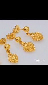 [VJ]Earring "Cute Dangle" 999.9 Bangkok Gold Plated Fashion Stud Earrings – Multiple Designs - EH13/EH15 <Anting-Anting>