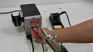 Hot Air Rework Station Set Portable Heat Hot Air Handle 2 in1 Electric Soldering Irons Hot Air Heat Gun With Digtal LCD Display For SMD/BGA Soldering