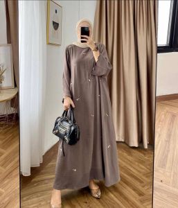 Zica dress Airflow silk embroidery Ld -+115 Aksen leher renda