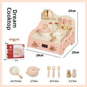 YOULEBI | Dreamy Wooden Pretend Kitchen Cookware Cooking Scene Simulation Intelligence Toy