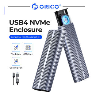 ORICO 40Gbps USB4 M.2 NVMe SSD Enclosure Aluminum Body with Built-in Fan Supports 8TB NVMe/PCIE 4.0 SSD & UASP/Trim Compatible with Thunderbolt 3/4 USB3.2/3.1/3.0 (ACOM2-U4)