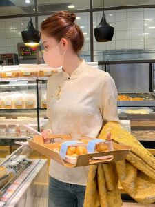 เสื้อเชิ้ตคอตั้งแขนยาวสไตล์จีนใหม่สำหรับผู้หญิง เสื้อเชิ้ตชั้นในแบบจีนโบราณ กระดุมแบบจีน ฤดูใบไม้ผลิ 2025 เสื้อเชิ้ตผู้หญิง