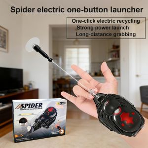 Electric Spider Wrist Launcher Rechargeable Auto Retractable Suction Cup Toy for Kids Gift