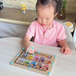 Payoe Mainan Sorting Warna Magnet Kayu Mainan Edukasi Papan Magnetik Berhitung Magnetic Mazes Game