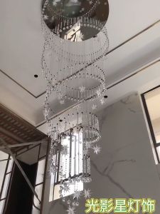 Stair Long Chandelier Lighting Crystal Lighs for Living Dining Room Ceiling Lamp