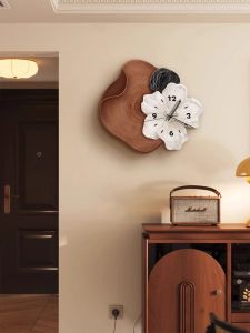 RUIDEDAN | Wooden Style Silent High-end Wall Clock with No Drilling Decoration