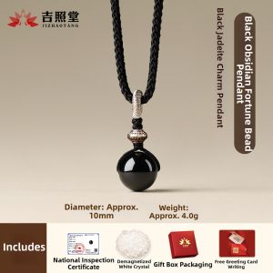 JIZHAOTANG | Talisman Pendant Necklace Black Obsidian