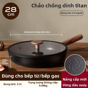 Chảo Đáy Phẳng Chống Dính Đa Năng Dùng Được Cho Mọi Bếp