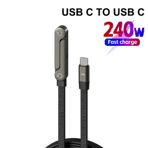 Cáp Sạc USB C To C 2IN1 PD 240W Tích Hợp Giá Đỡ Điện Thoại Sạc Nhanh Truyền Dữ Liệu Có Thể Gập Lại Dành Cho iPhone 17