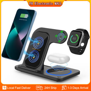 3 in 1 15W Qi Magnetic Wireless Charger Fast Charging Foldable Support Watch 6 SE 5 4 3 2 And iPhone 13